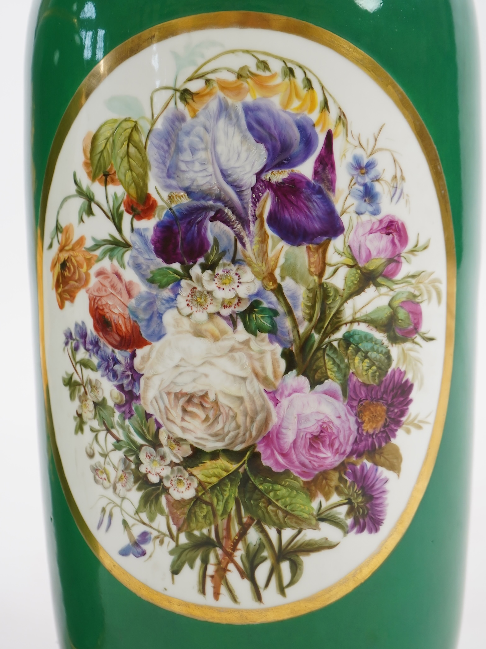 A pair of large Paris porcelain vases, late 19th century